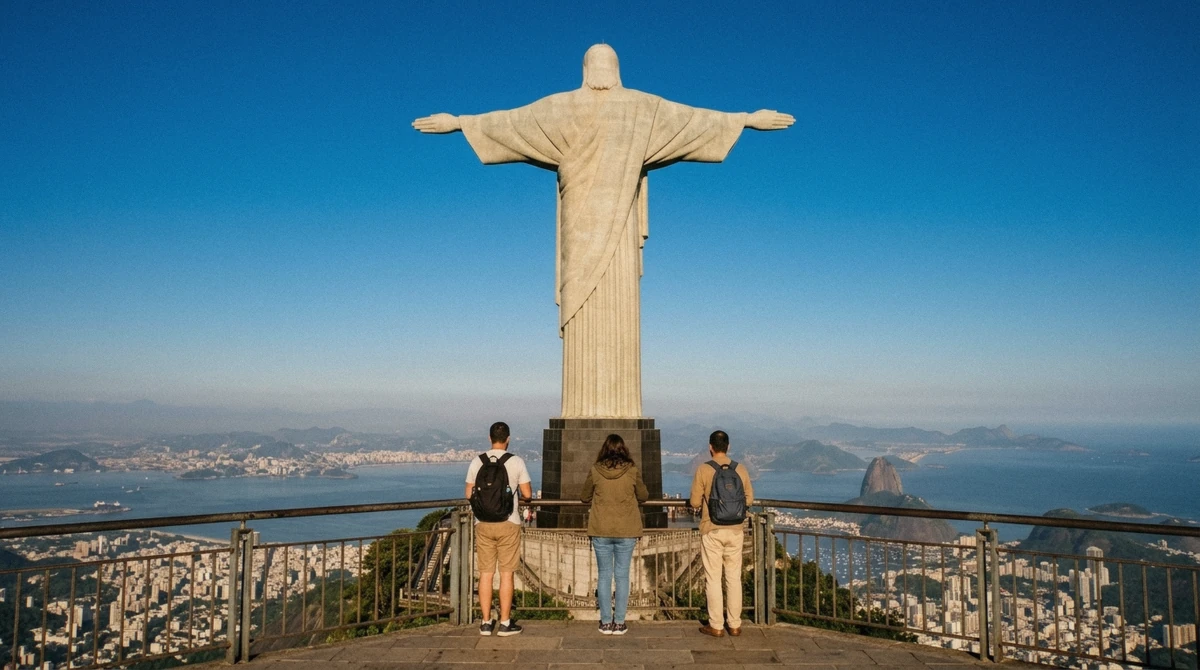Clear morning light on Christ the Redeemer above Rio de Janeiro during the dry season, the best time to visit